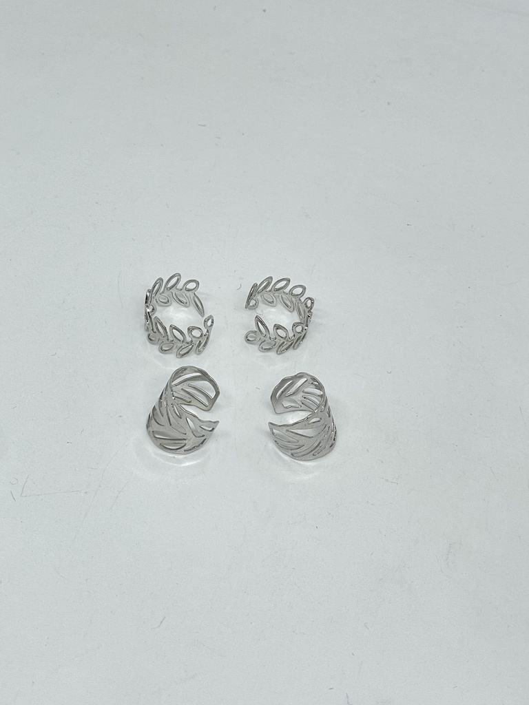 Set-earcuffs de 2 pares 1x1cm