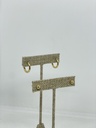 Set de aretes dorado en acero inoxidable 1/2perlita 1.5cm argolla