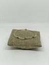 Pulsera dorada de brillantito con piedra verde estándar