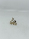 Prendedor dorado con negro de metal de abeja
