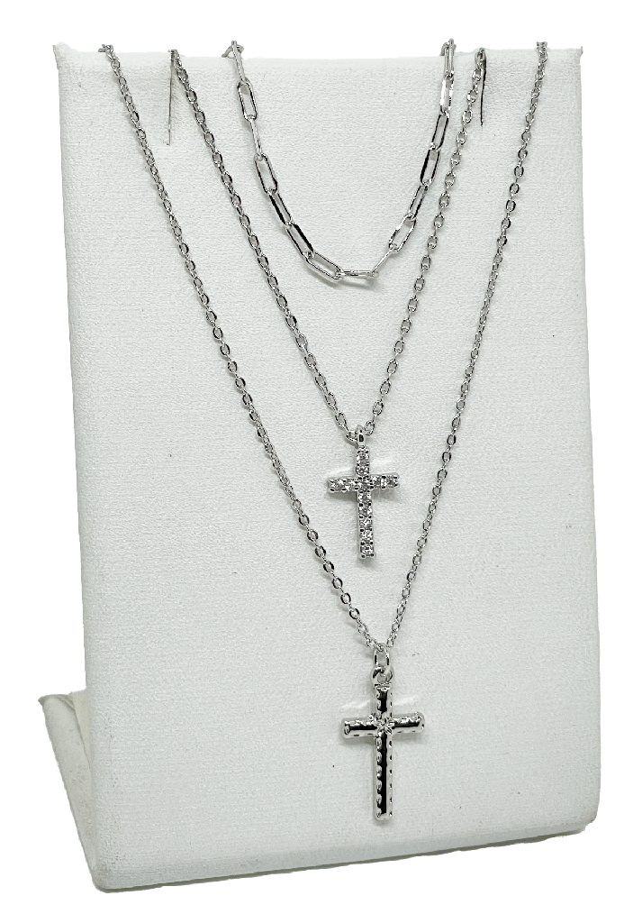 Cadena de 3 hilos con cruz x 44 cm L.