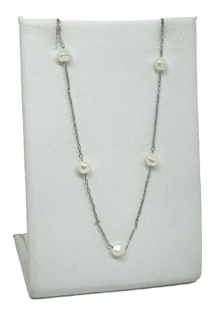 Cadena con perla blanca x 48 cm L.