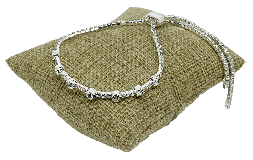 Pulsera deslizante de metal con brillantitos