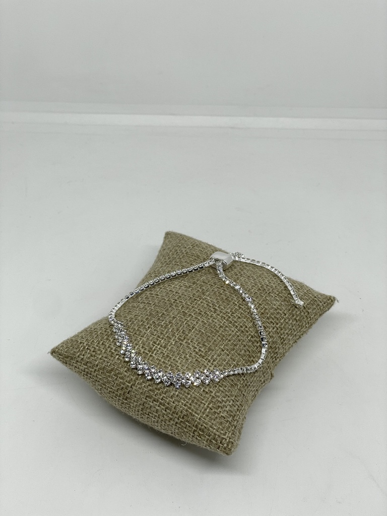 Pulsera deslizante de metal con brillantitos