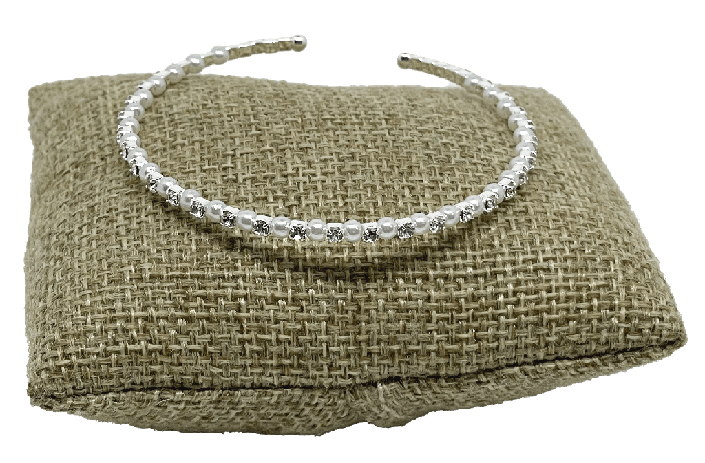 Pulsera de aro de metal con brillantitos