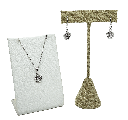 Set de collar y aretes de rodio plateado