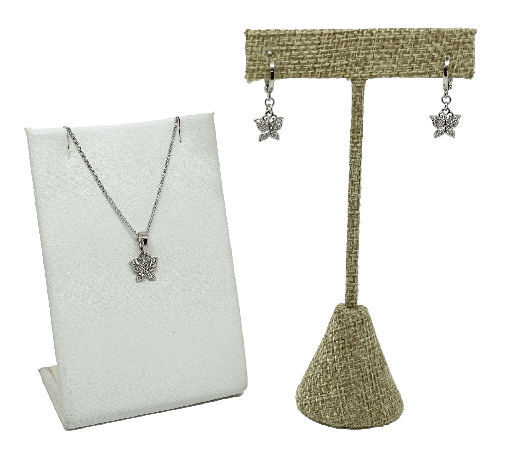 Set de collar y aretes de rodio