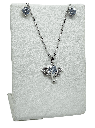 Set de collar y aretes de acero con brillantitos