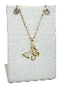 Set de collar y aretes dorado de acero con brillantitos