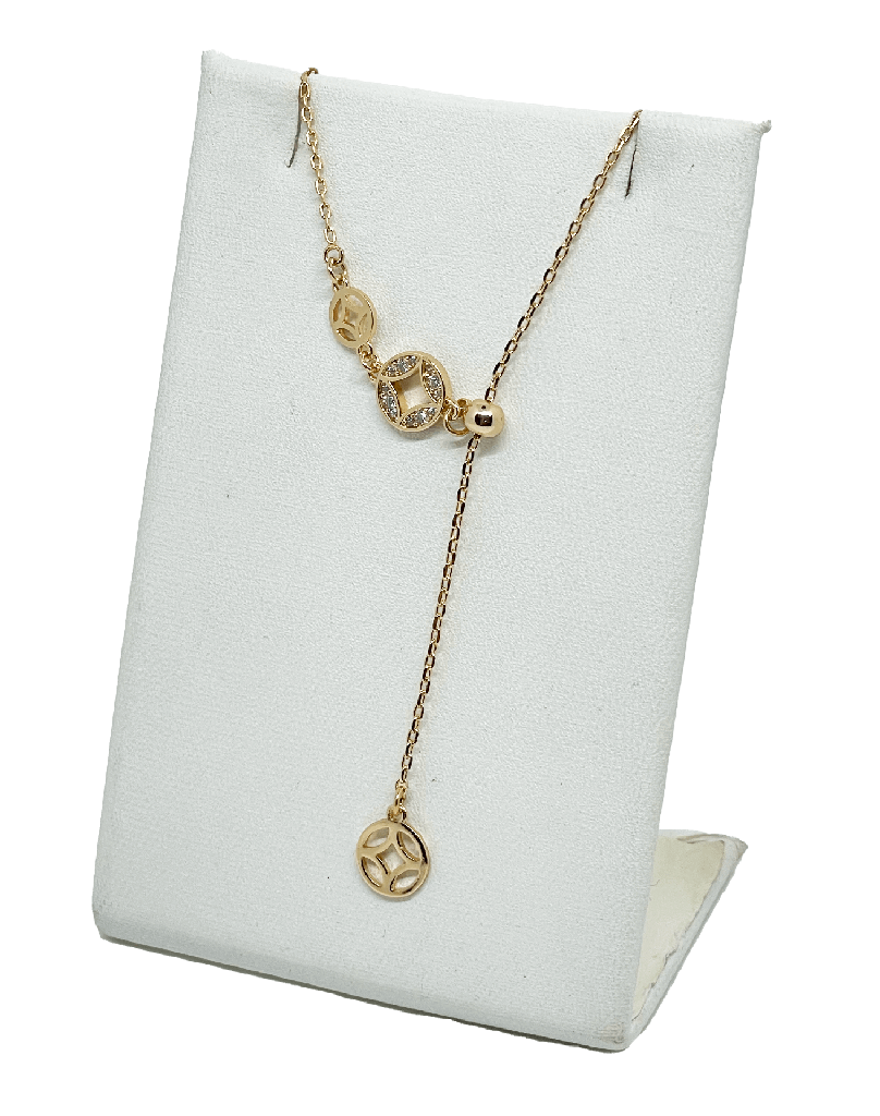 Collar dorado de rodio con brillantitos