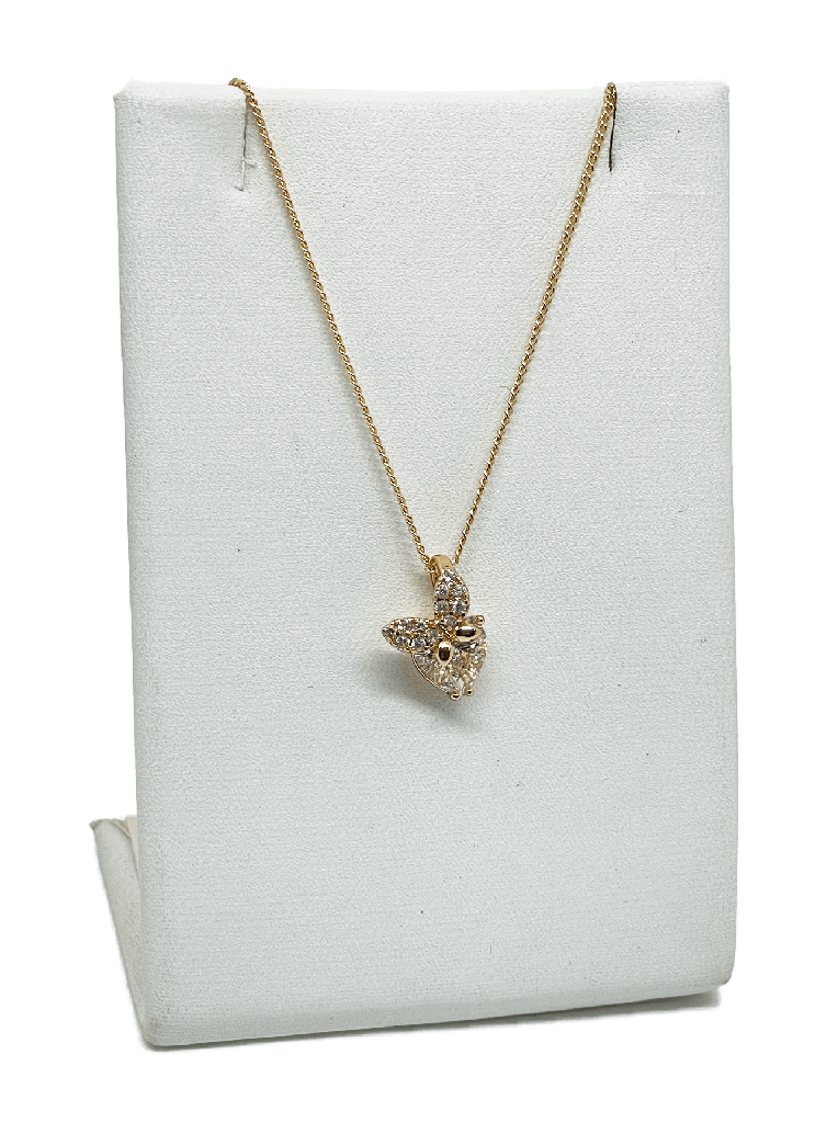 Cadena dorada de rodio con mariposa