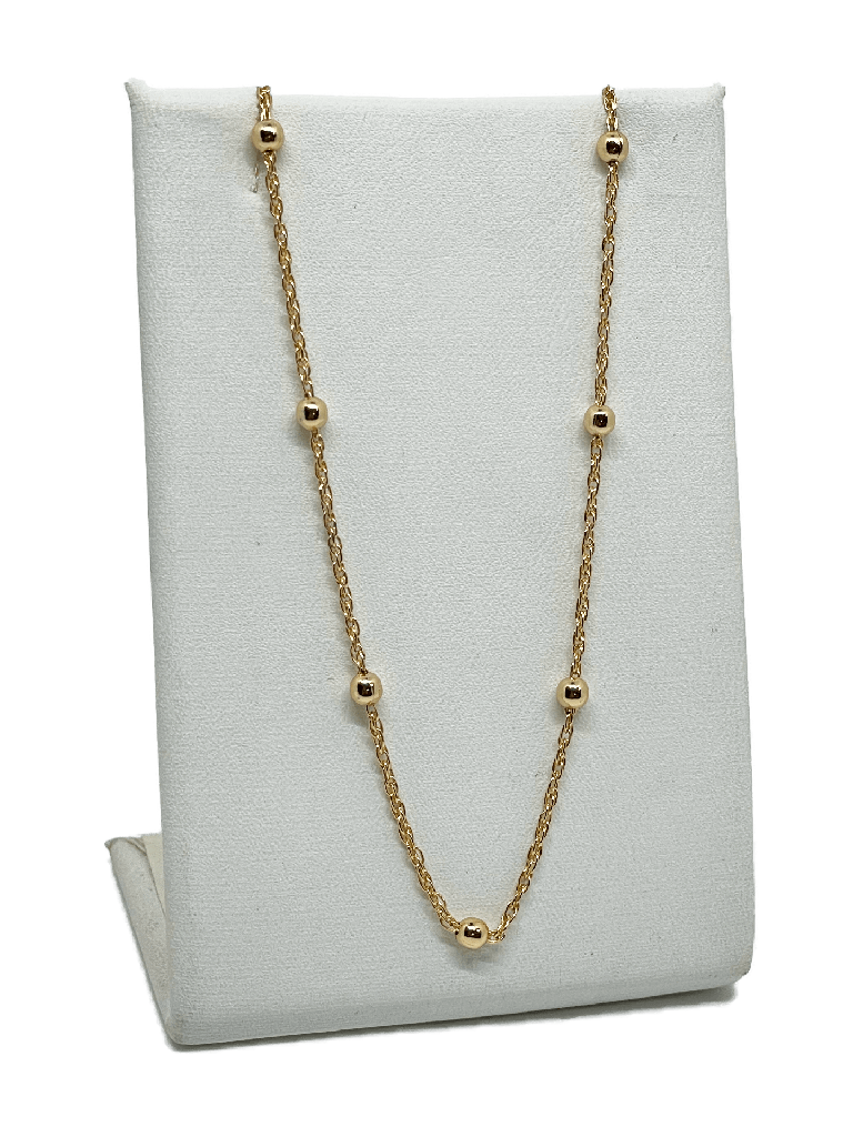 Cadena dorada de rodio con bolitas