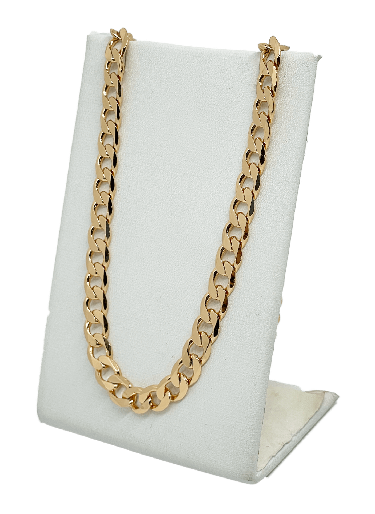 Cadena dorada de rodio de eslabones