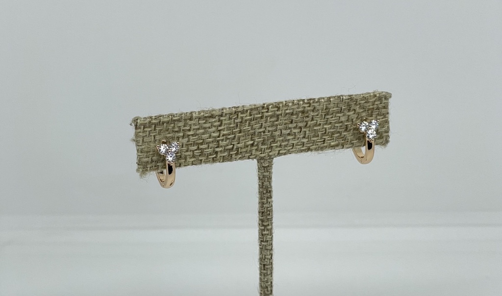 Argollas doradas de rodio con brillantitos