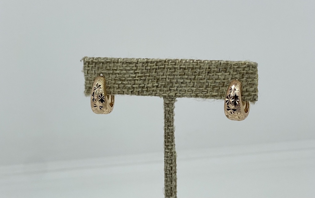 Argollas doradas de rodio labradas