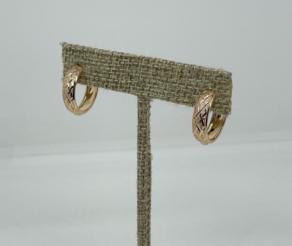 Argollas doradas de rodio labradas