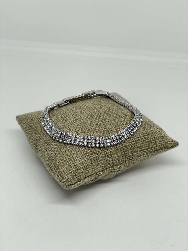 Pulsera de rodio con brillantitos