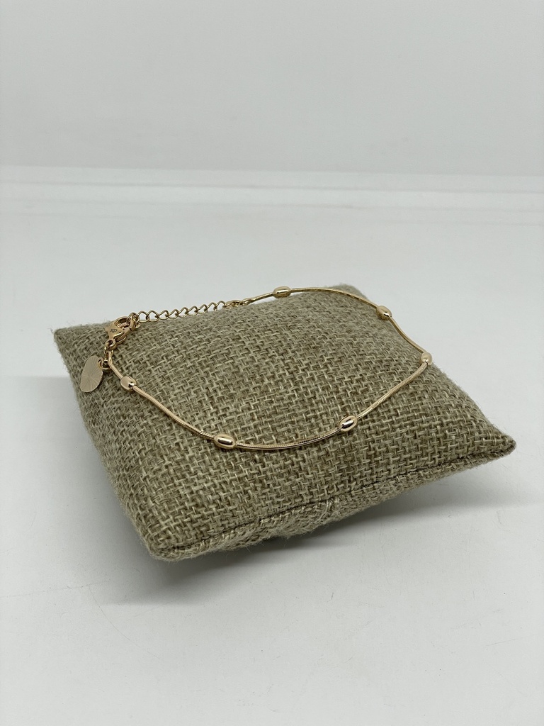 Pulsera dorada de rodio