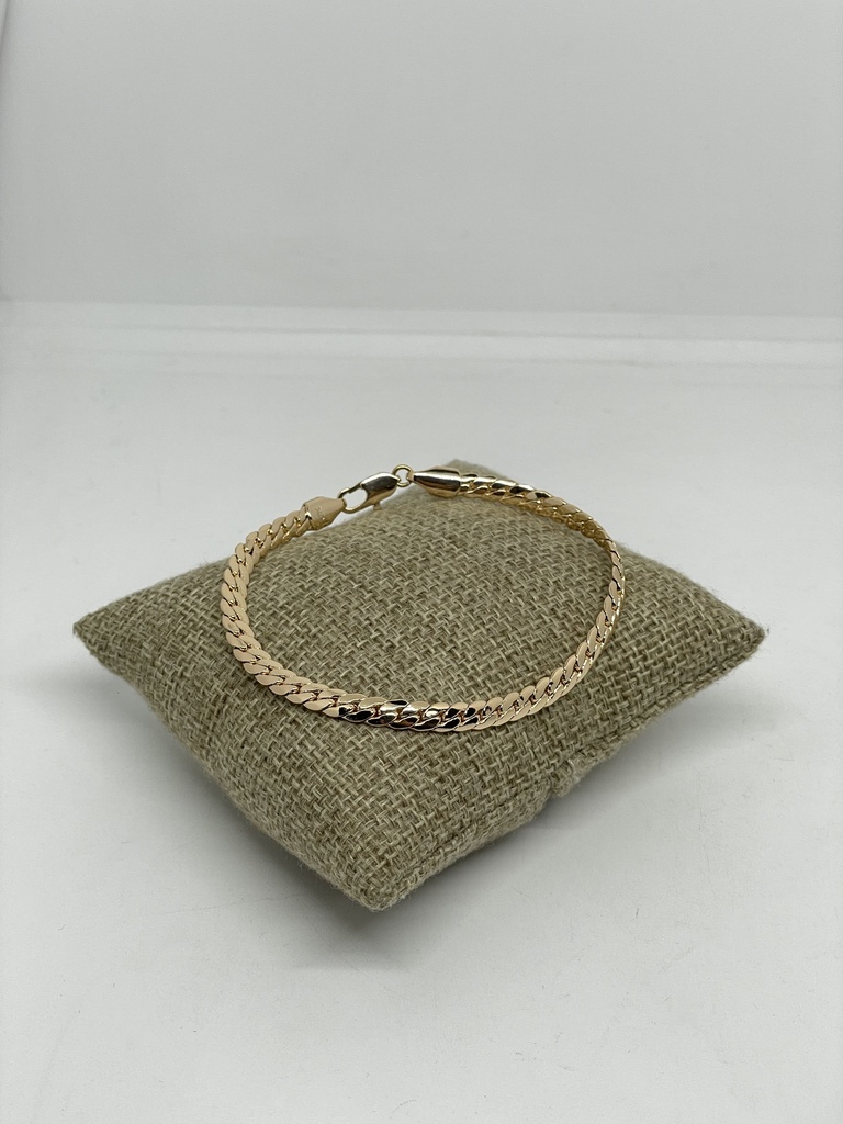 Pulsera dorada de rodio de eslabones