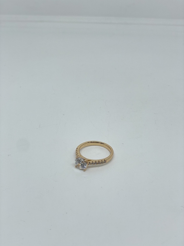 Anillo dorado de rodio con brillantitos