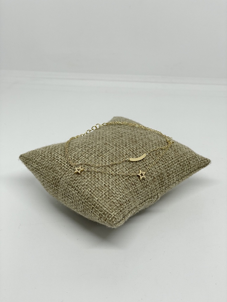 Pulsera dorada de acero doble