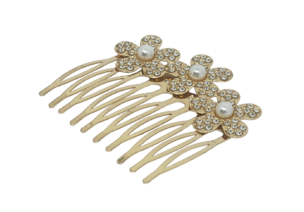 Peineta dorada de metal