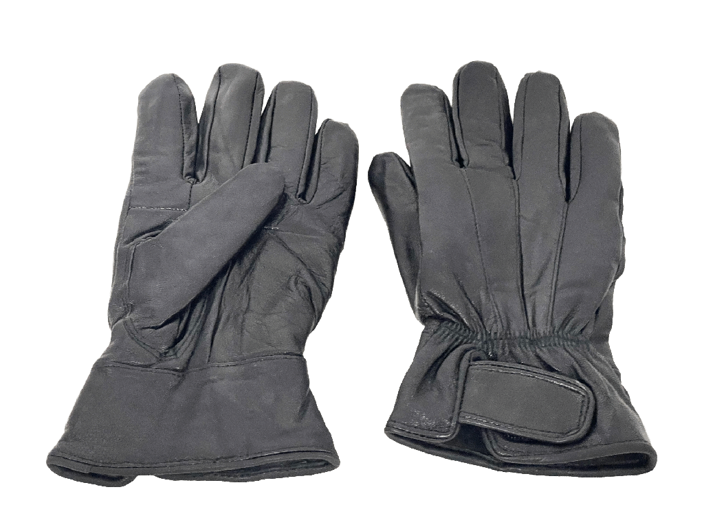 Guantes negros de cuero