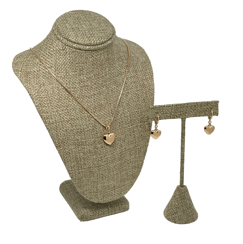 Set de collar y aretes dorados de rodio