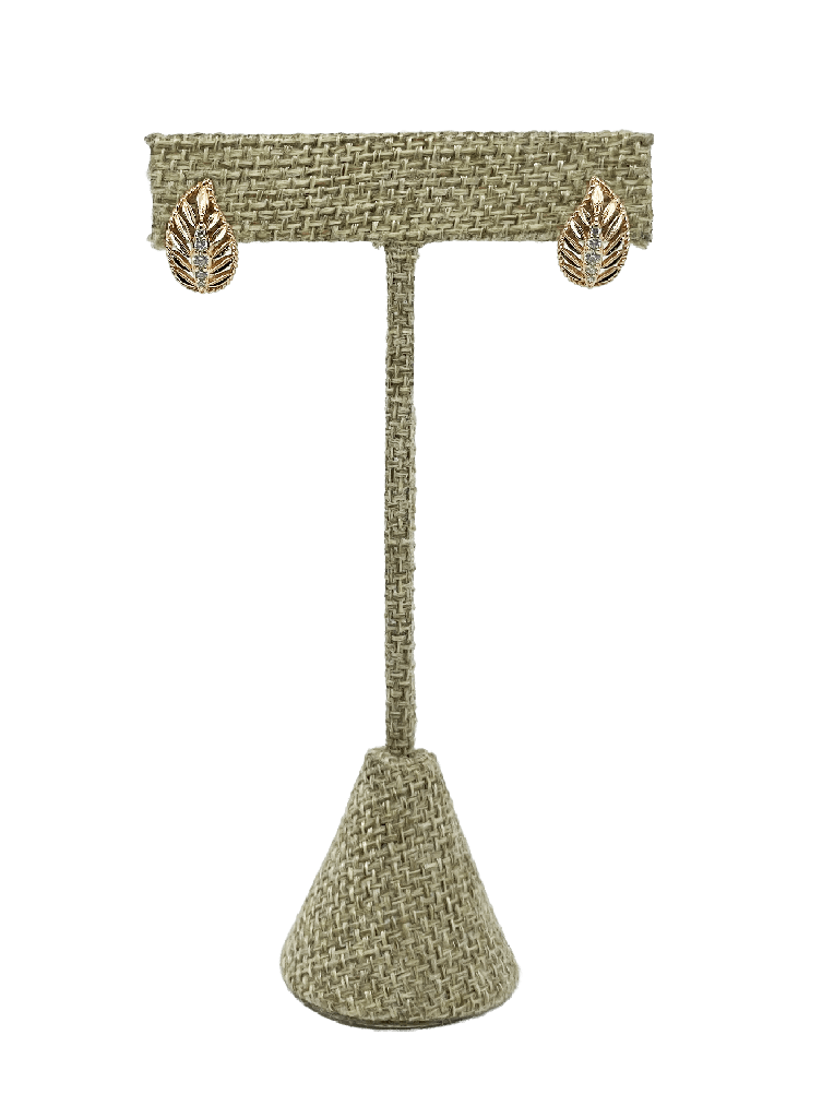 Aretes dorados de rodio con brillantitos