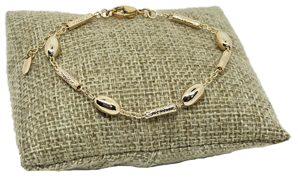 Pulsera dorada de rodio