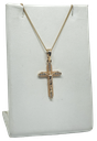 Cadena dorada de rodio con crucifijo
