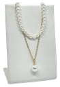 Cadena de 2 hilos dorado y blanco de rodio