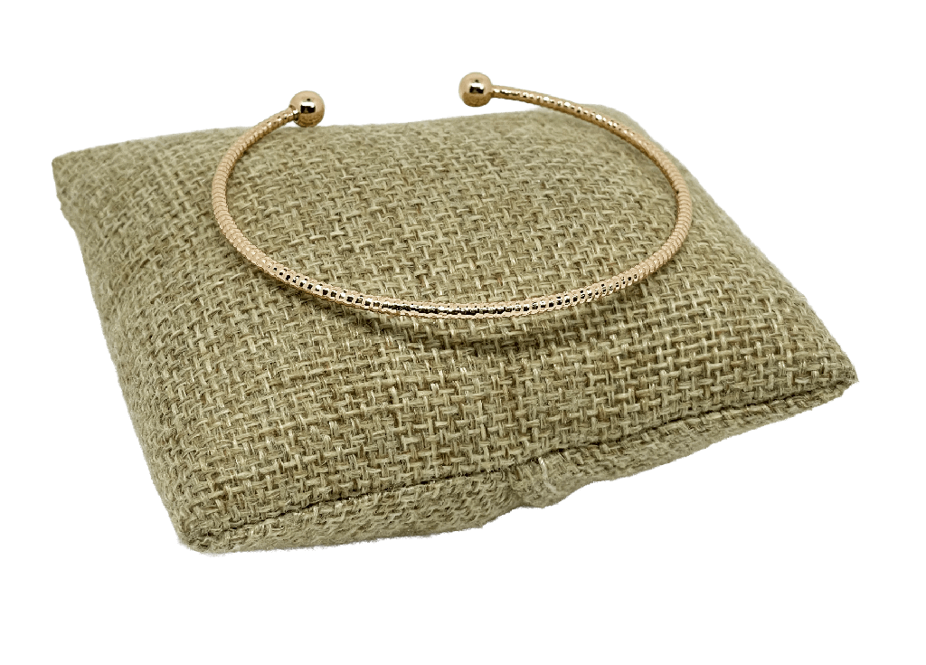 Pulsera de aro dorado de rodio