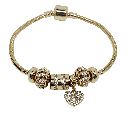 Pulsera dorada de rodio con dijes
