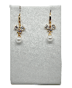 Aretes dorados de rodio con perlas y mariposas