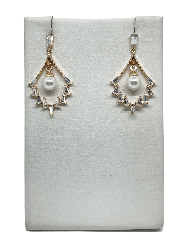 Aretes dorados de rodio con piedras