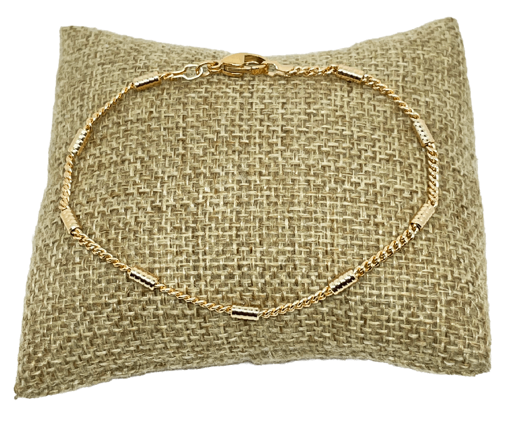 Pulsera dorada de rodio