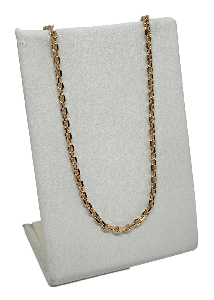 Cadena dorada de rodio con eslabones