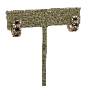 Arete dorado de rodio con piedra negra