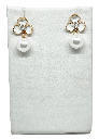 Arete dorado de rodio con perla