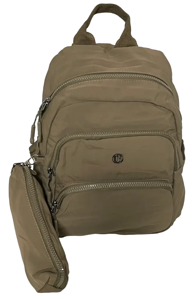 Mochila y monedero de tela