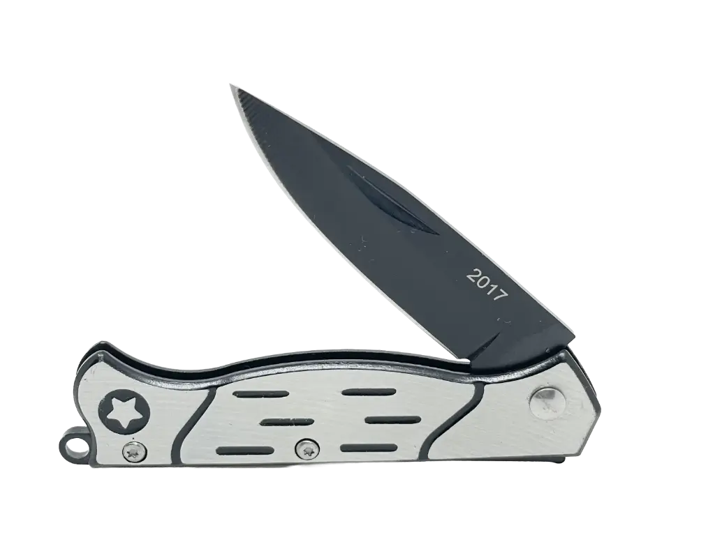 Navaja plateada con negro