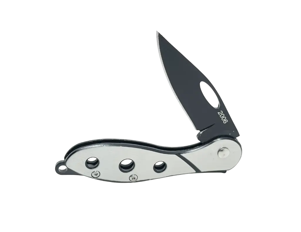 Navaja plateada con negro