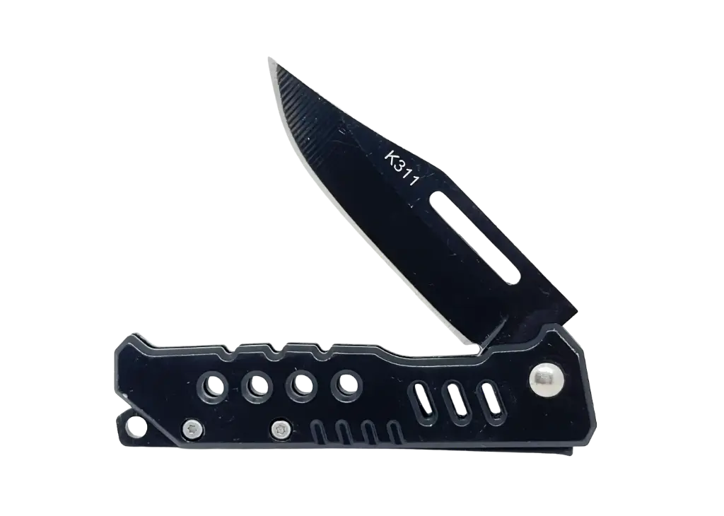 Navaja plateada con negro