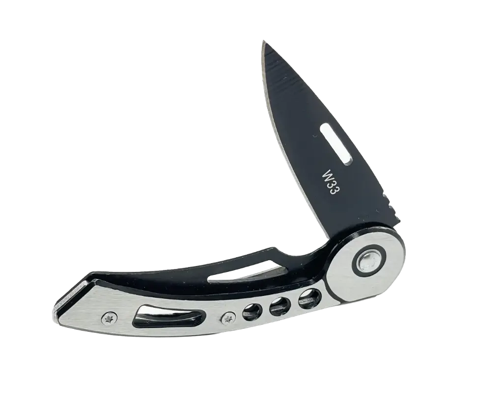 Navaja plateada con negro