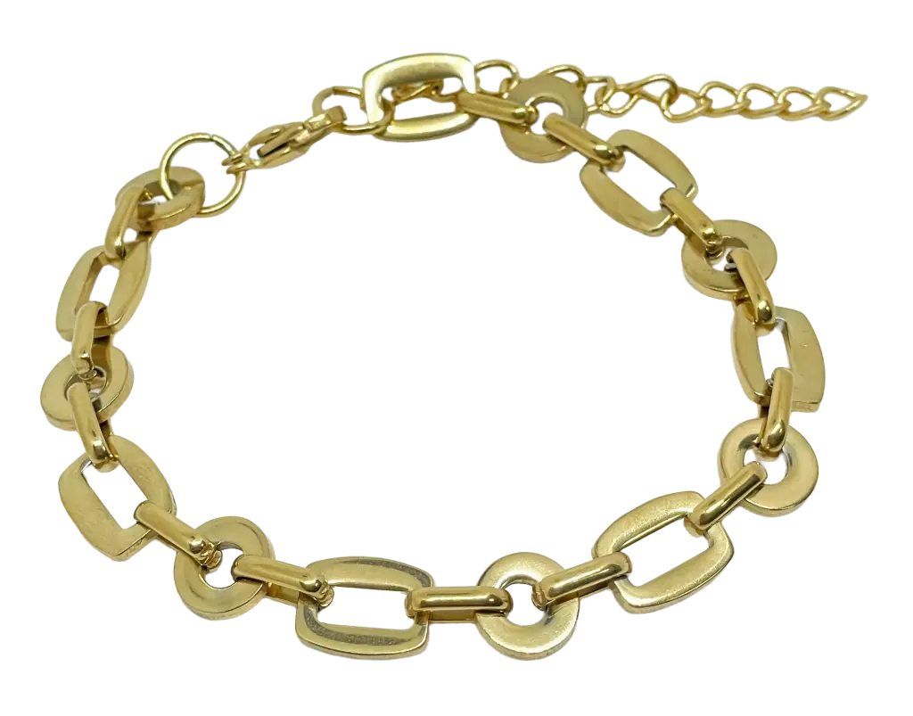 Pulsera dorada de acero inoxidable