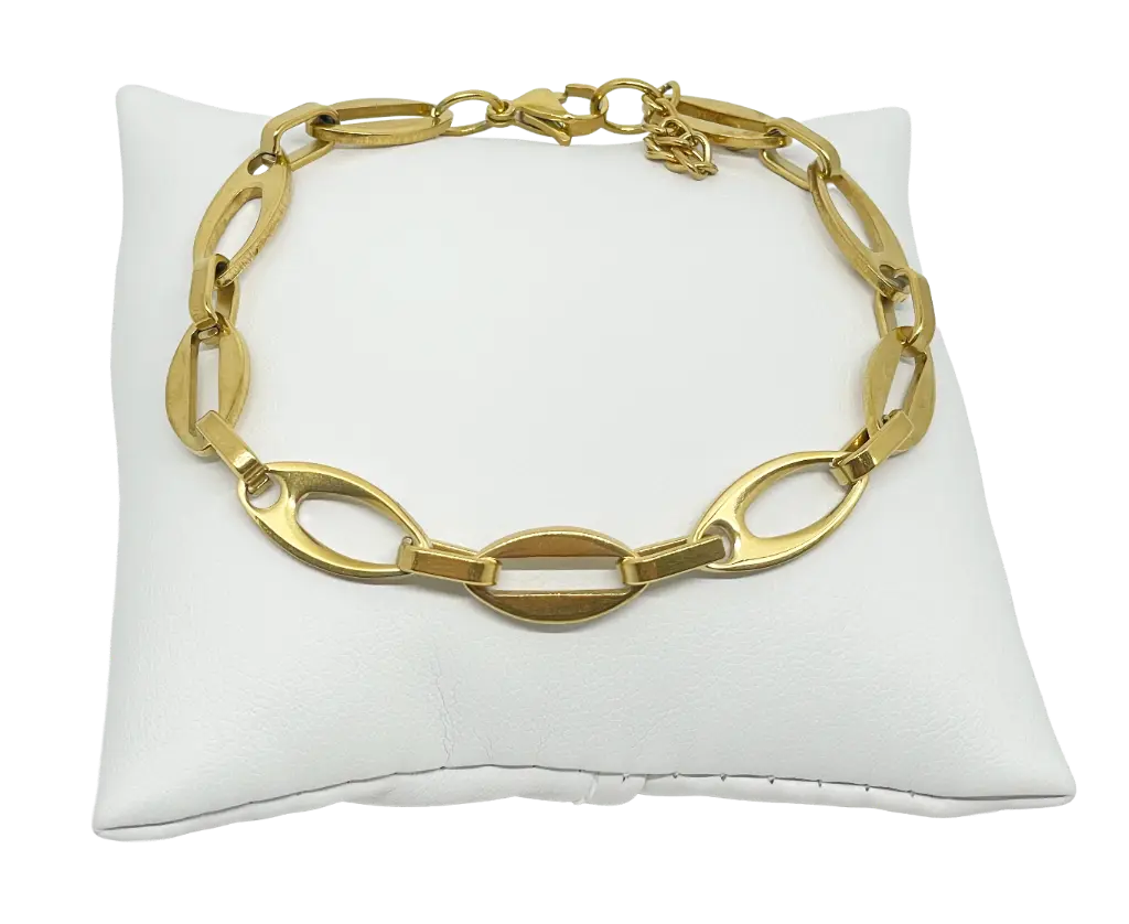Pulsera dorada de acero inoxidable
