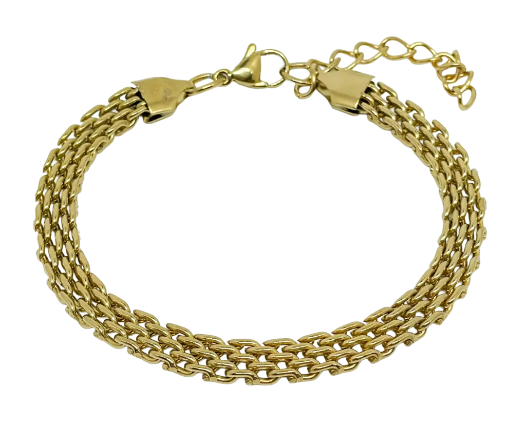 Pulsera dorada de acero inoxidable