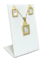 Set de collar y aretes dorado de acero inoxidable