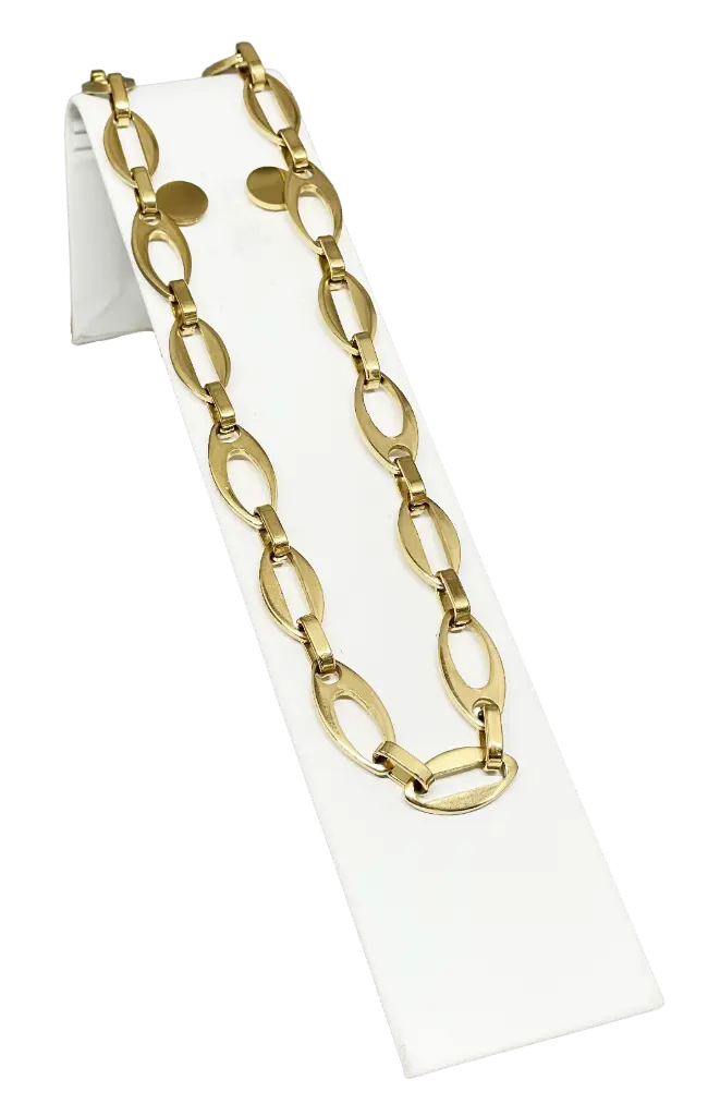 Set de collar y aretes dorado de acero inoxidable